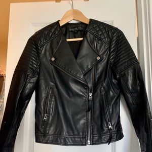 Topshop faux leather black moto jacket